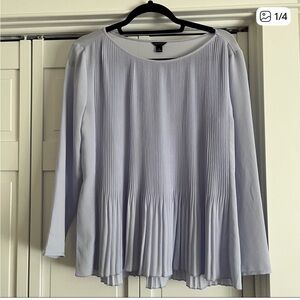 Ann Taylor Soft Blue Pleated Blouse
